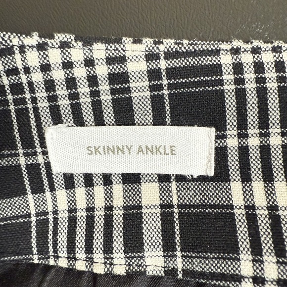 LOFT Outlet Skinny Ankle Pants Women's Size 6 Black White Plaid Stretch 33x28 - Picture 6 of 11